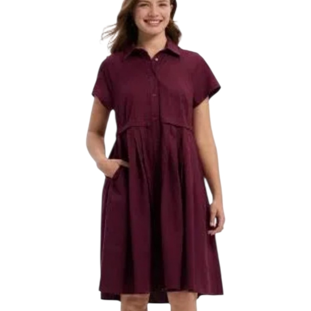 universal thread school girl Burgundy Shirt Dress NWT - Picture 3 of 7